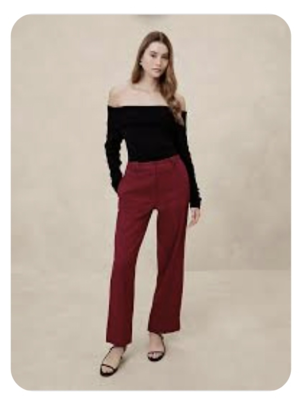 Banana Republic Factory Women's Flannel Straight Trouser Size 8 Color Red Chakra